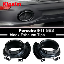 Load image into Gallery viewer, 1pair OEM Titanium Black Stainless Steel Exhaust Tip for Porsche 911 Carrera 2019-2024 Car Accessories