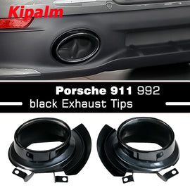 1pair OEM Titanium Black Stainless Steel Exhaust Tip for Porsche 911 Carrera 2019-2024 Car Accessories
