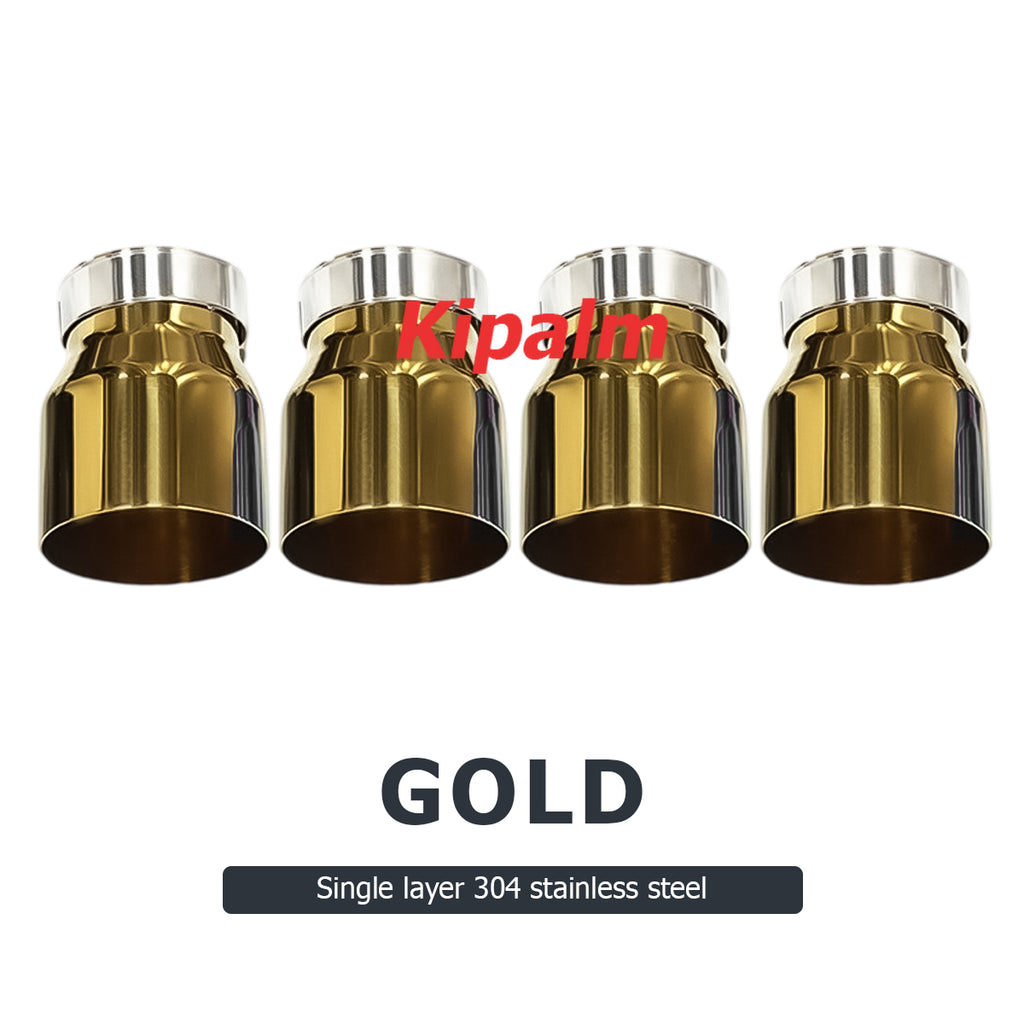 Single Layer Universal Chrome Exhaust Tips Blue Stainless Steel Muffler Pipe