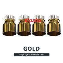 Load image into Gallery viewer, Single Layer Universal Chrome Exhaust Tips Blue Stainless Steel Muffler Pipe