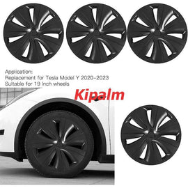 19 Inch Tesla Accessories Model Y Full Coverage Wheel Cover Cap Replacement Vehicle Hubcaps