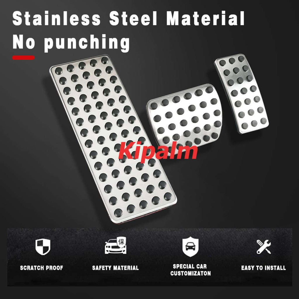 3pcs Stainless Steel Car Foot Rest Pedal Pads Cover with Rest Pedals Gas Brake Rest Pedal for Mecerdes Benz GLA CLA A B Class LHD