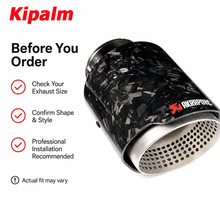 Load image into Gallery viewer, 1PCS Glossy Carbon Fiber Exhaust Tip with Sandblasted Inner  Straight Edge Multi-Hole Design Muffler Tip Exhaust Pipe