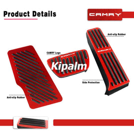 No Drill Aluminum Camry Accelerator Gas Pedal Brake Pedal Cover AT for Toyota Camry 2018-2021