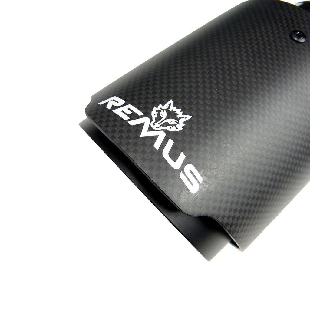 1pcs Carbon Fiber Remus Car Remus Wolf Exhaust Pipe Muffler Black Stainless Steel Tips For Golf Ford VW