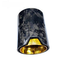 Load image into Gallery viewer, 1PC Forged Carbon Fiber Exhaust Tips for M Performance Muffler Tail Pipe 120mm Length Gold BMW M2 M3 M4 M5 M6
