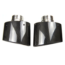 Load image into Gallery viewer, 1 Pair Universal Curly Edge BMW Exhaust Pipe Oval Slanted Carbon Fiber Muffler Tip Ford Pipes