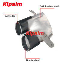 Load image into Gallery viewer, 1 Pair Black 304 Stainless Steel Quad Muffler End Tips Exhaust Pipe for Audi A6 A7 Modified to RS6 RS7