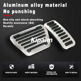 2pcs Stainless Steel Car Foot Rest Pedal Pads Cover with Rest Pedals Gas Brake Rest Pedal for Land Rover Discovery Defender