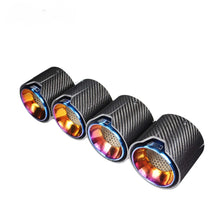 Load image into Gallery viewer, 4PCS Blue BMW M3 M4 G80 G82 G83 M Performance Style Carbon Fibre Exhaust Tips Muffler Pipe
