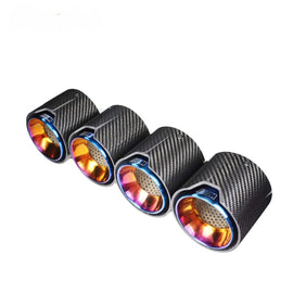 4PCS Blue BMW M3 M4 G80 G82 G83 M Performance Style Carbon Fibre Exhaust Tips Muffler Pipe