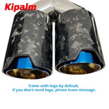 Load image into Gallery viewer, Y Style Dual Forged Carbon Fiber Burnt Blue Stainless Steel  M Performance Exhaust End Pipes for BMW Modified Tips