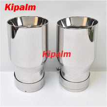 Load image into Gallery viewer, 1PC Double Wall SUS304 Exhaust Tip Silver Black Stainless Steel Muffler Pipe