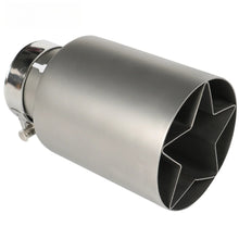 Load image into Gallery viewer, 1PC Five-pointed Star Matte Silver 304 Stainless Steel Car Muffler Tip Double Layers Exhaust Pipe