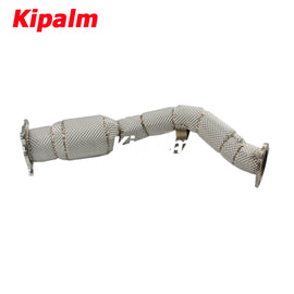 1PC Stainless Steel Performance Downpipe with Heat Shield for Audi A4/A5 2.0T B8/B8.5 2009-2015