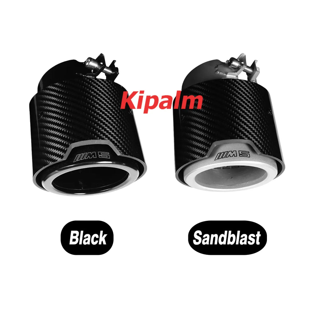 Black Carbon Fiber Exhaust Tips for BMW M5 G90 G99