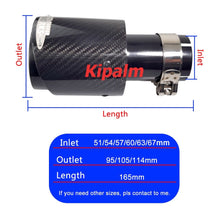 Load image into Gallery viewer, 1PC Universal MINI Twill Carbon Fiber Exhaust Pipe Extension Muffler Tip Black Coated 304 Stainless Steel