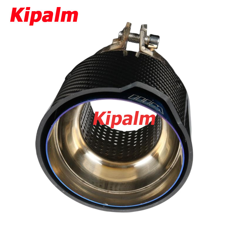 4PCS BMW X3M F97 X4M F98 X5M F95 X6M F96 Carbon Fiber Blue Stainless Steel Exhaust Pipe Muffler Tip