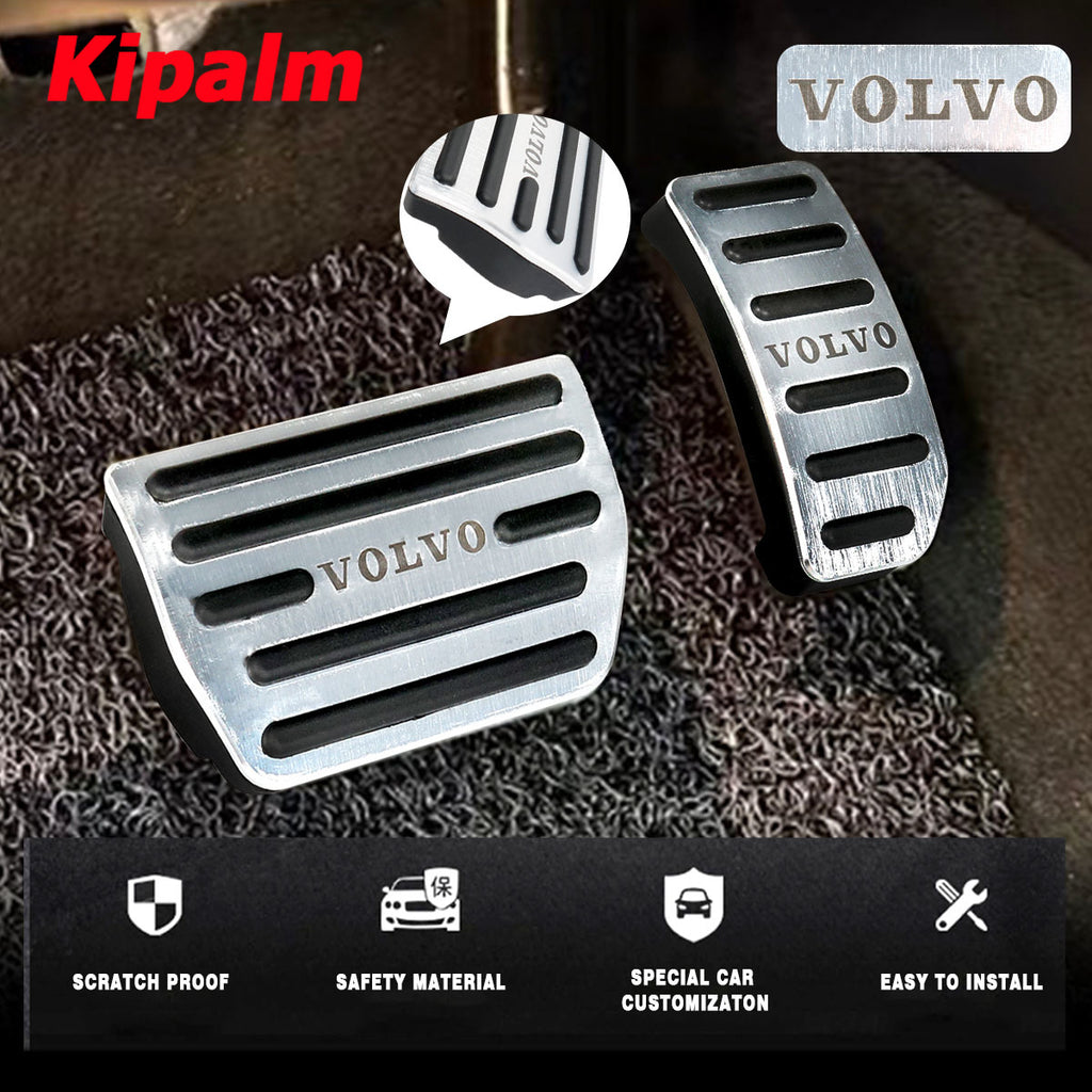 2pcs Aluminum Alloy Car Foot Rest Pedal Pads Cover with Rest Pedals Gas Brake Rest Pedal for Volvo S80 S60 XC60 S60