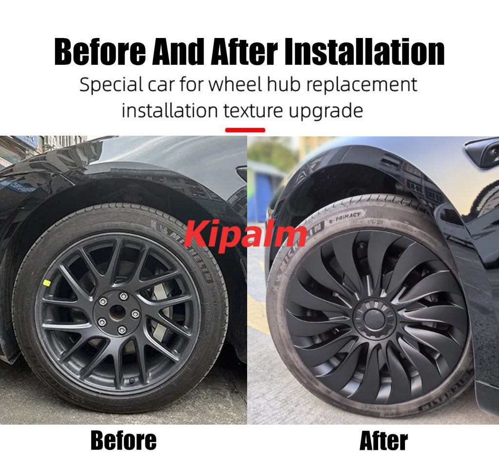 4PCS Tesla Model 3 Highland 2023 18 inch Symmetrical Wheel Cover 2024 Replacement Vehicle Hubcaps Accessories