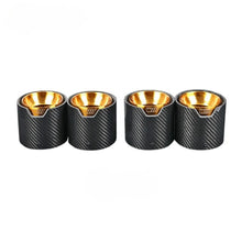 Load image into Gallery viewer, 4pcs BMW M3 G80 M4 G82 G83 Golden Stainless Steel Glossy Finish Carbon Fiber Exhaut Tip Pipe Tail Ends