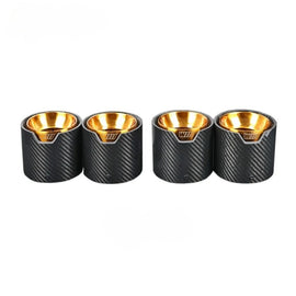 4pcs BMW M3 G80 M4 G82 G83 Golden Stainless Steel Glossy Finish Carbon Fiber Exhaut Tip Pipe Tail Ends