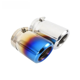 1pcs Adjustable Burnt Blue/sliver Stainless Steel Exhaust Tip Tail End Pipe Muffler Tips for AUDI A4L Q5 BMW X1 VW Tiguan