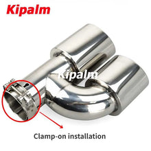 Load image into Gallery viewer, 1PC Universal Dual h-Shape Curly Edge Stainless Steel Exhaust Muffler Tail Pipe for BMW VW Audi Ford Rear Tip