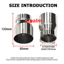 Load image into Gallery viewer, Single Layer Universal Chrome Exhaust Tips Blue Stainless Steel Muffler Pipe