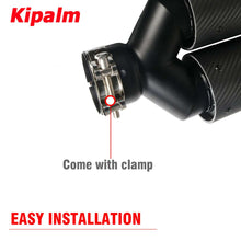 Load image into Gallery viewer, Y Shaped Dual Carbon Fiber + Black Stainless Steel M Performance Carbon Fiber Exhaust Tips End Pipes Muffler Tips for BMW