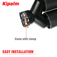 Load image into Gallery viewer, Y Shaped Dual Carbon Fiber + Black Stainless Steel M Performance Carbon Fiber Exhaust Tips End Pipes Muffler Tips for BMW