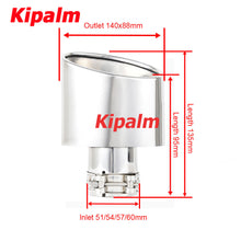 Load image into Gallery viewer, 1pc Oval Outlet Chrome Exhaust Tips Muffler Stainless Steel Pipe