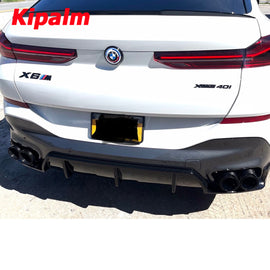 1 Pair Quad Carbon Fiber Black Exhaust Pipe for BMW X5 X6 G05 G06 2020+ Rear Muffler Tip