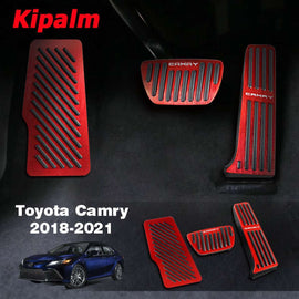 No Drill Aluminum Camry Accelerator Gas Pedal Brake Pedal Cover AT for Toyota Camry 2018-2021
