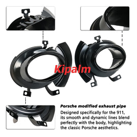 1pair OEM Titanium Black Stainless Steel Exhaust Tip for Porsche 911 Carrera 2019-2024 Car Accessories
