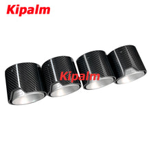 Load image into Gallery viewer, 4 PCS Carbon Fiber M Performance Exhaust Pipe Muffler Tip Stainless Steel Fits for BMW M3 G80 M4 G82 G87