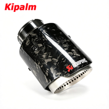 Load image into Gallery viewer, 1PCS Glossy Carbon Fiber Exhaust Tip with Sandblasted Inner  Straight Edge Multi-Hole Design Muffler Tip Exhaust Pipe