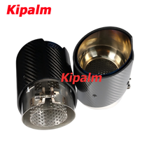 Load image into Gallery viewer, 4PCS BMW X3M F97 X4M F98 X5M F95 X6M F96 Carbon Fiber Blue Stainless Steel Exhaust Pipe Muffler Tip