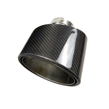 Load image into Gallery viewer, 1 Pair Universal Curly Edge BMW Exhaust Pipe Oval Slanted Carbon Fiber Muffler Tip Ford Pipes