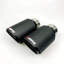 Load image into Gallery viewer, Universal Various Sizes Akrapovic Carbon Fibre Exhaust Muffler Tip Straight Matte + Black Coated
