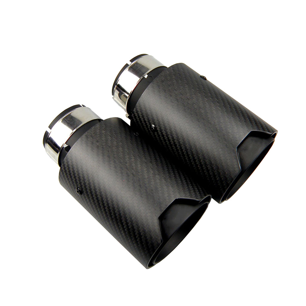 1pcs Universal M LOGO Carbon Fiber Exhaust tips For BMW Performance exhaust pipe Exhaust tips Glossy