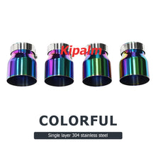 Load image into Gallery viewer, Single Layer Universal Chrome Exhaust Tips Blue Stainless Steel Muffler Pipe