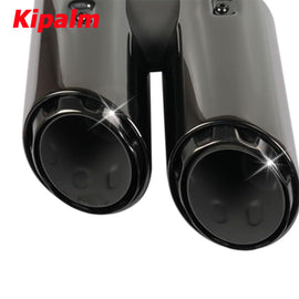 1Pair Dual Outlet Black Stainless Steel Exhaust Tips for Porsche Macan 2019+
