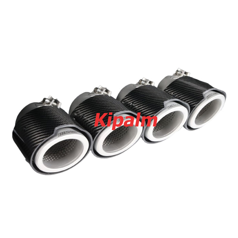 4 PCS Black Carbon Fiber M Performance Exhaust Pipe Muffler Tip Stainless Steel for BMW M5 G90 G99 2024+