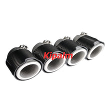Load image into Gallery viewer, 4 PCS Black Carbon Fiber M Performance Exhaust Pipe Muffler Tip Stainless Steel for BMW M5 G90 G99 2024+