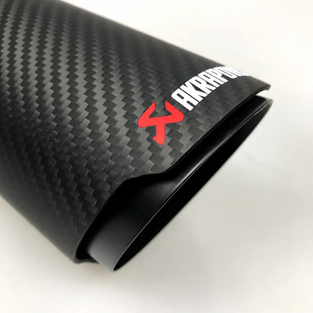 Universal Various Sizes Akrapovic Carbon Fibre Exhaust Muffler Tip Straight Matte + Black Coated