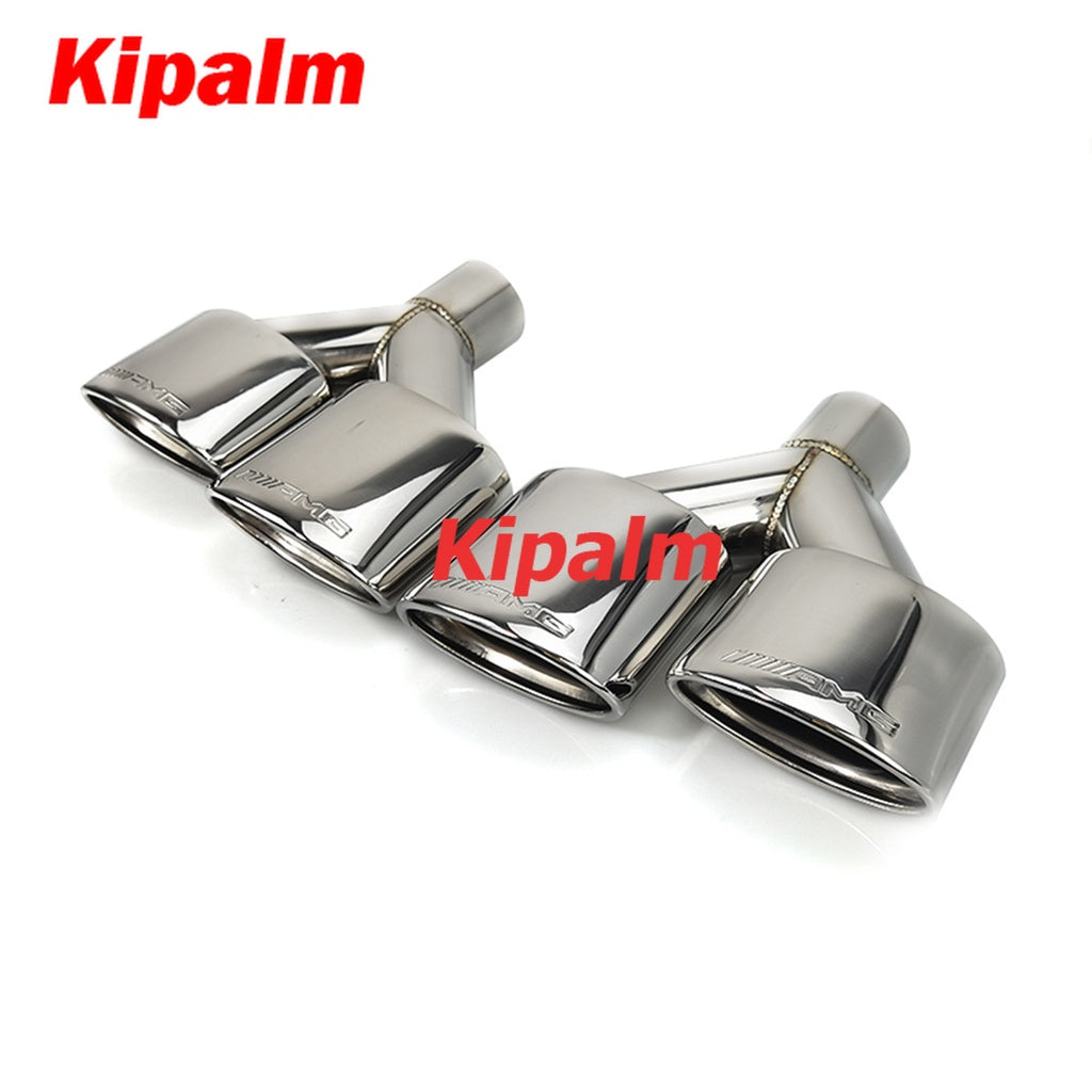1 Pair Dual Y-Type Oval Exhaust Tip for Benz W204 C-class Modification Muffler Pipe