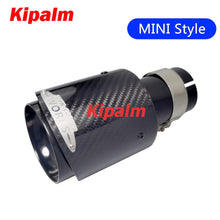 Load image into Gallery viewer, 1PC Universal MINI Twill Carbon Fiber Exhaust Pipe Extension Muffler Tip Black Coated 304 Stainless Steel