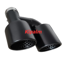 Load image into Gallery viewer, Honeycomb Holes Y Dual Matte Black Stainless Steel Exhaust Tail Tips for VW Golf Tiguan R MK7 Golf 6 with No Logo