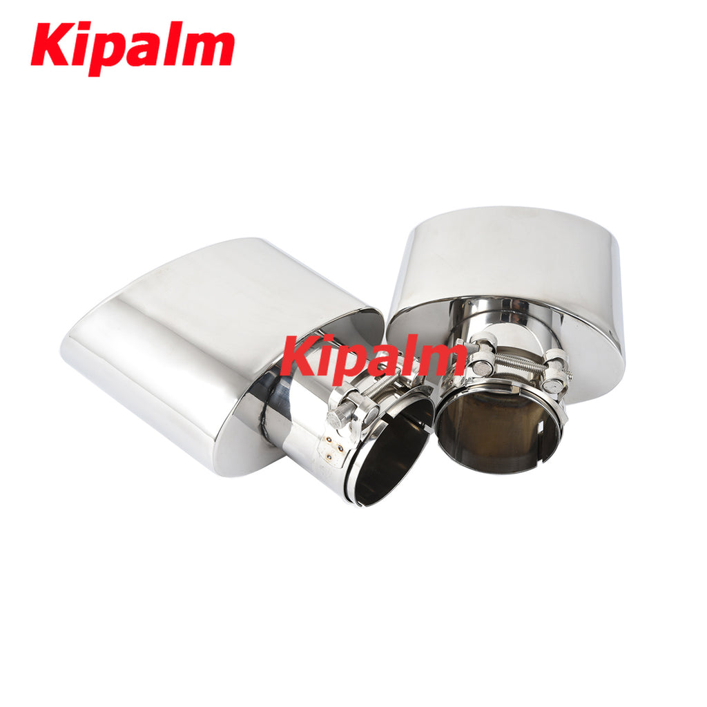 1pc Oval Outlet Chrome Exhaust Tips Muffler Stainless Steel Pipe